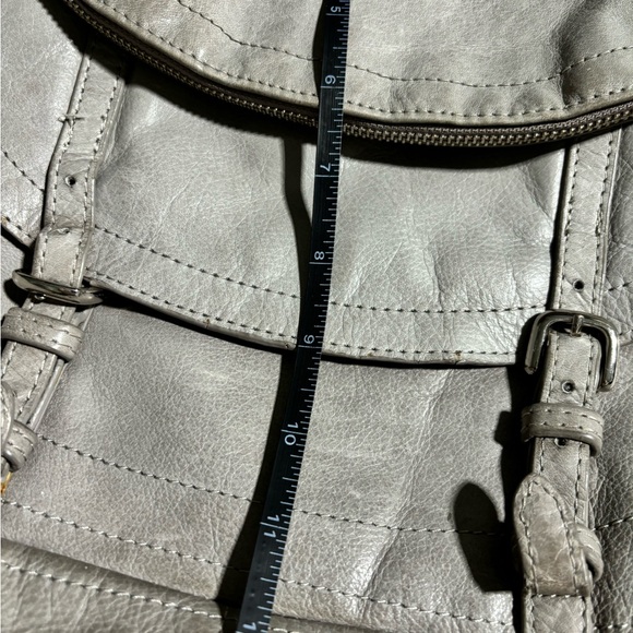 Sabina New York Grey Leather Saddle Bag - Picture 12 of 12